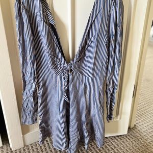 UO Striped Open-Back Romper
